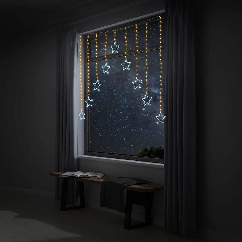 LED Wire Star Curtain Warm Strands/Cool Stars