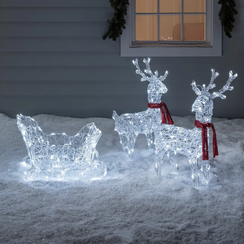 68cm Reindeer & Sleigh Battery Christmas Figure