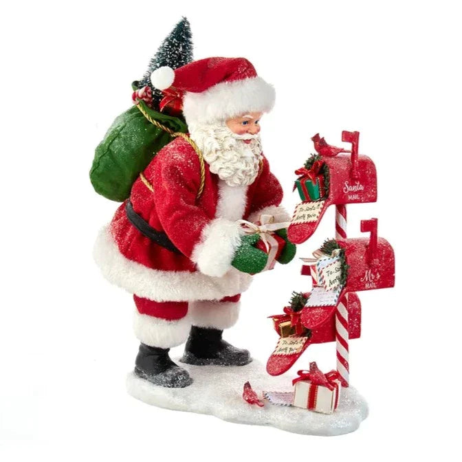 10.5" Fabriché™ Santa With Mailbox