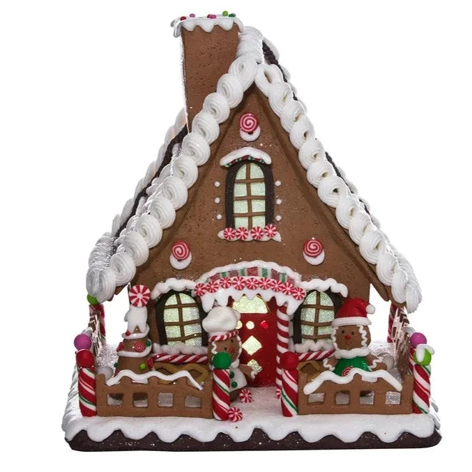 10" Battery-Operated LED Gingerbread Candy House