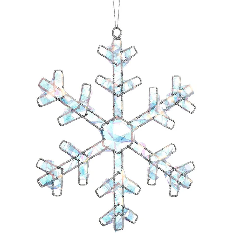 11" Snowflake Ornament (Clear / Iridescent)