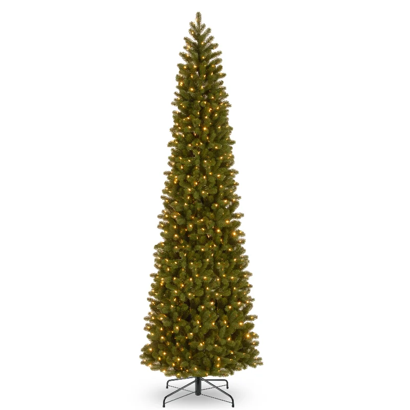 12 ft.Pre-Lit Downswept Douglas Fir Pencil Slim Tree with Dual Color LED Lights