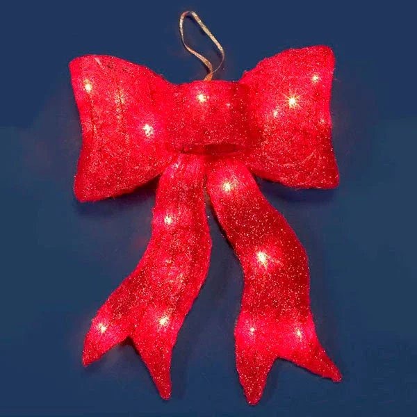 12″ x 19″ Lighted Bow Red