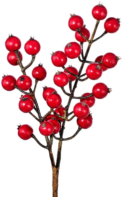 12" Waterproof Red Winter Berry Pick Spray