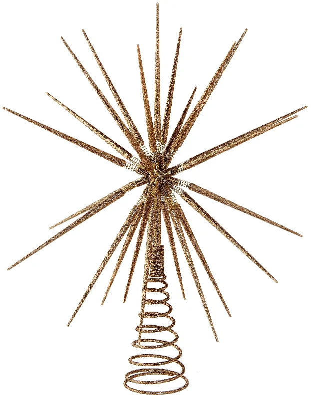 16" Champagne Gold Starburst Foldable Tree Topper