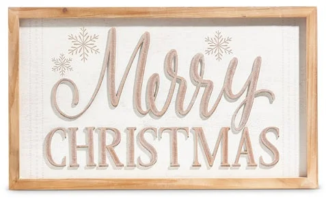 22" Merry Christmas Framed Wall Art Sign