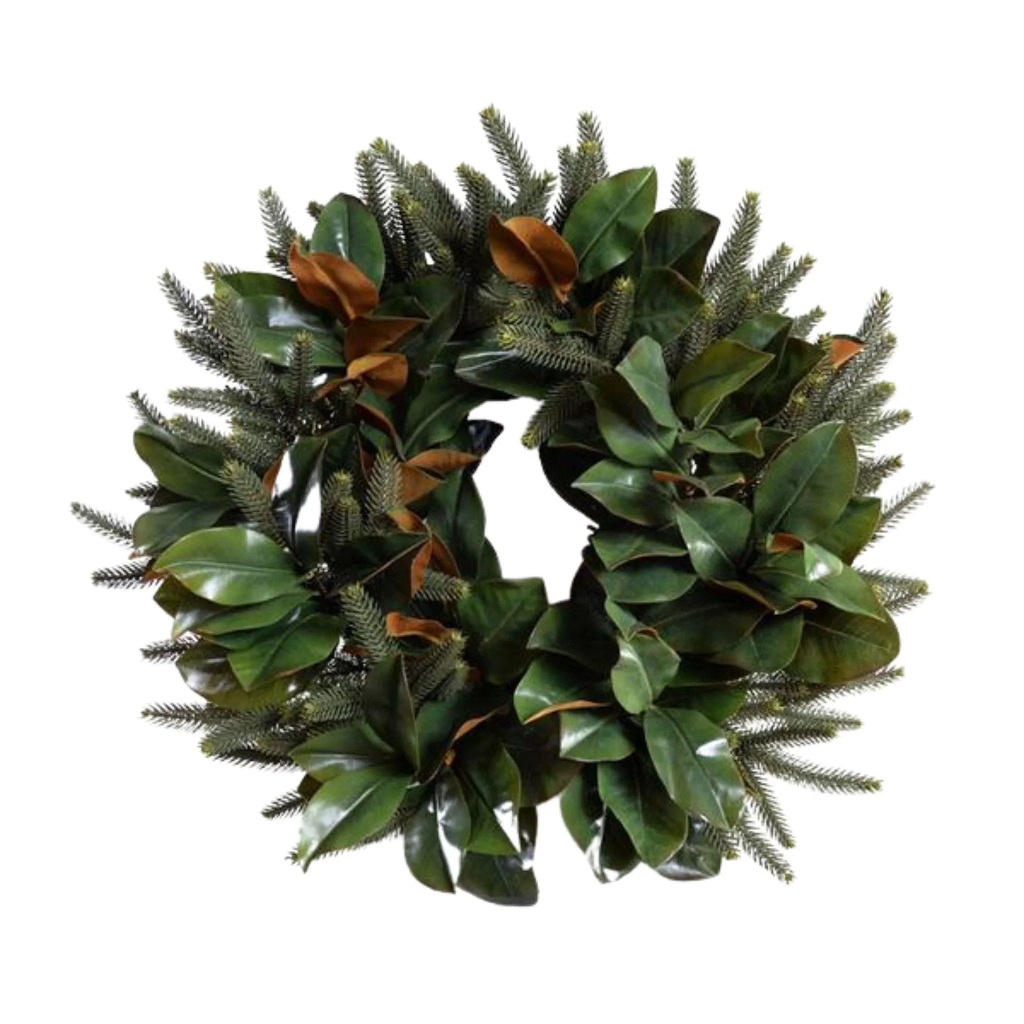 24" Magnolia Leaf and Fir Wreath