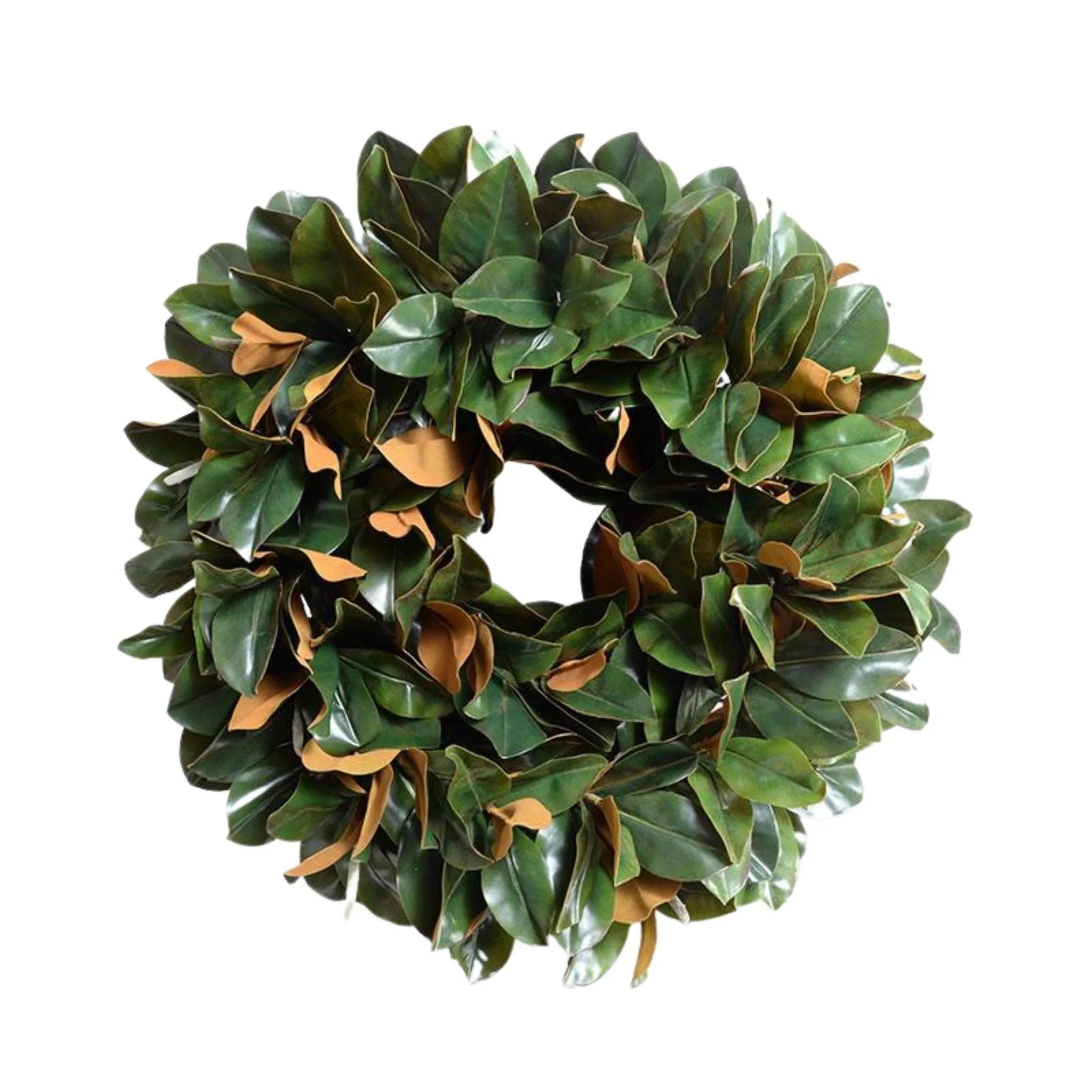 28" Faux Magnolia Leaf Hand-Built Wreath