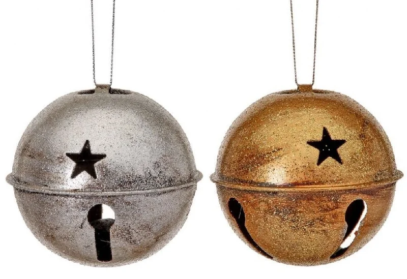 3.5" Glitter Metal Antique Bell Ornament