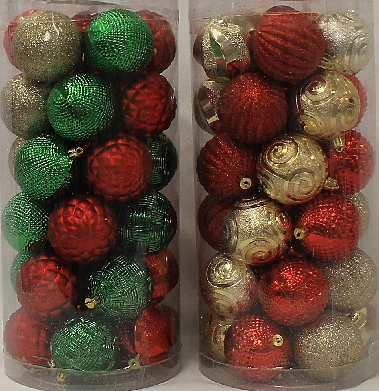 30-Pack of 70MM Christmas-Colored Ornaments