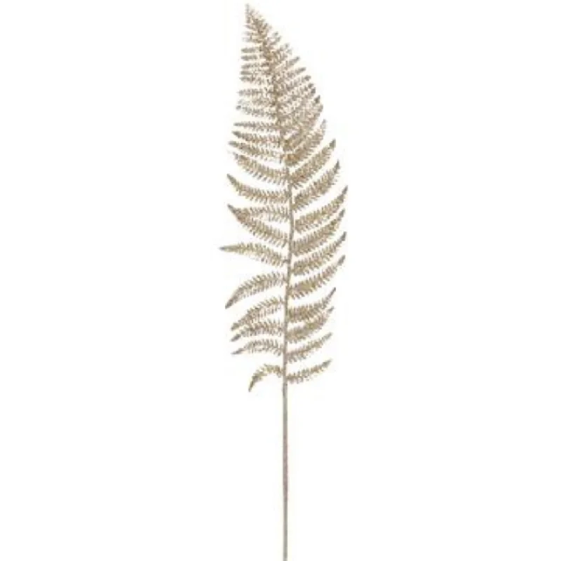 40" Gold Glittered Frond Fern Spray