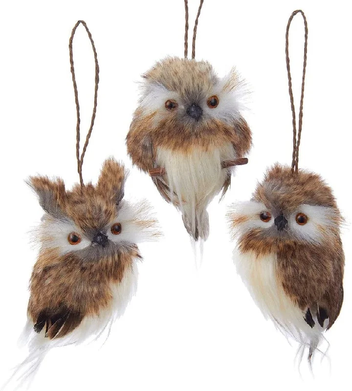 4" Brown Hanging Owl Ornament