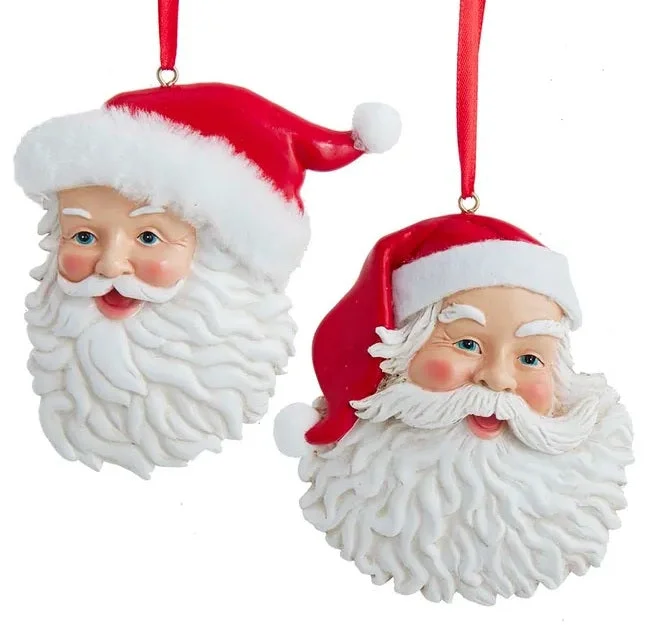 4" Fabric Santa Head Ornament