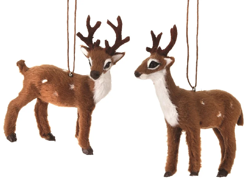 4" Furry Reindeer Ornament