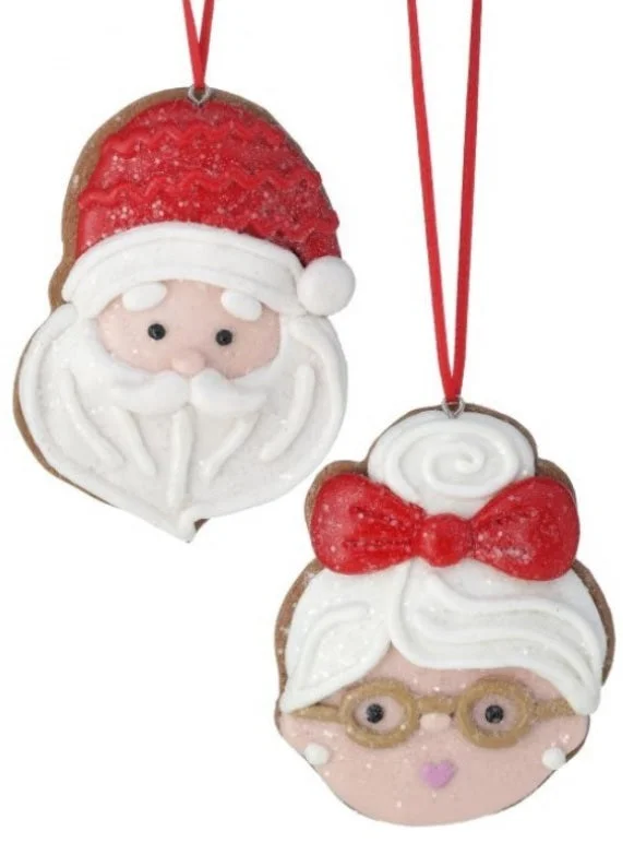 4" Santa or Mrs. Claus Cookie Ornament