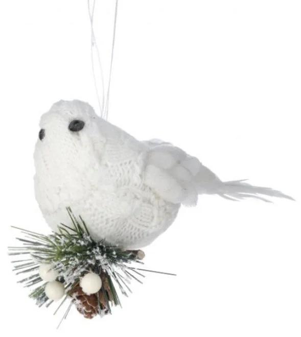 4" Woven Fabric Bird Ornament