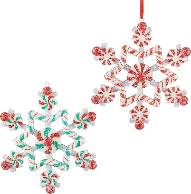 5.5" Peppermint Snowflake Ornament