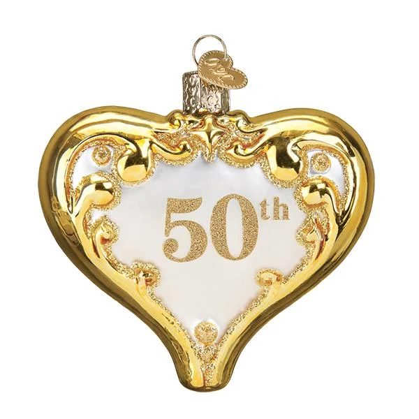 50th Anniversary Heart Ornament - Old World Christmas