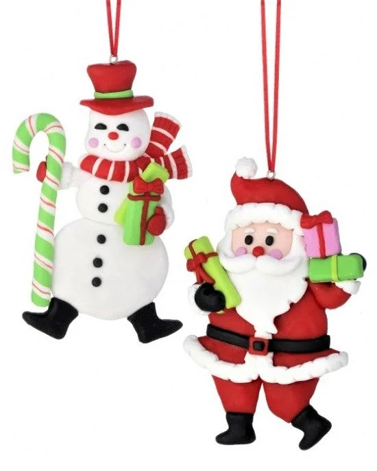 5" Claydough Santa/Snowman Ornament