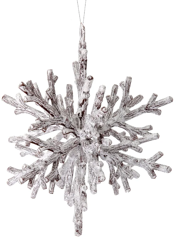 5" Frosted Twig Snowflake Ornament