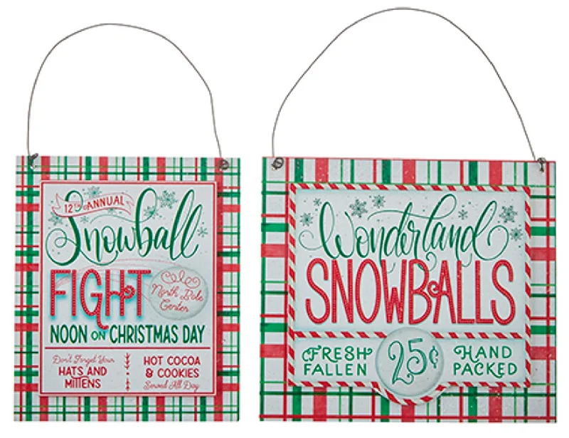 6.75" Snowballs for Sale Sign Ornament