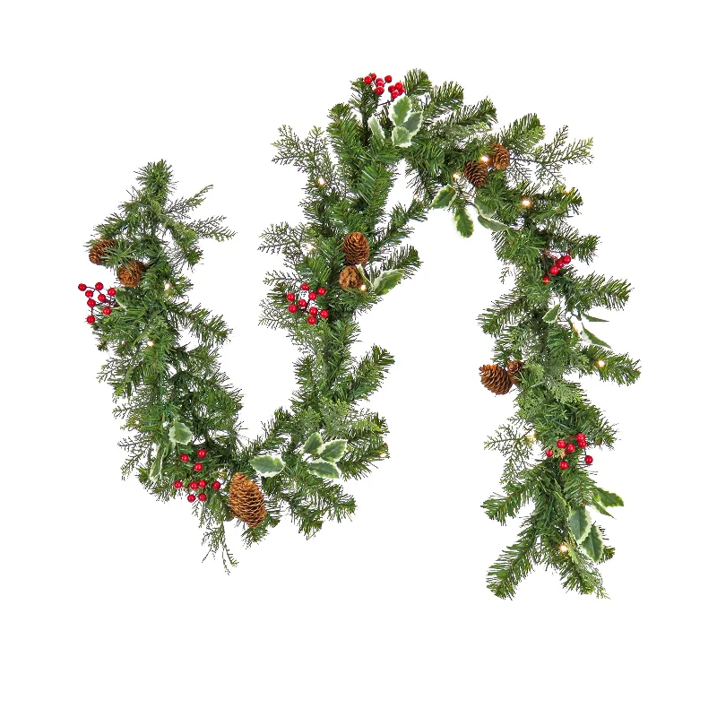 6 ft. Pre-Lit First Traditions Christmas Joy Garland