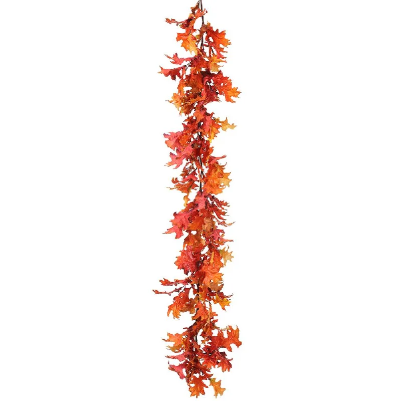 69" Oak Leaf Garland, Orange