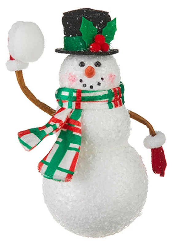 6" Snowman Throwing Snowball Ornament