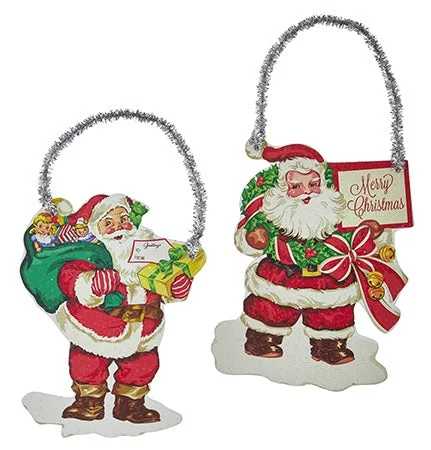 6" Vintage Santa MDF Ornament