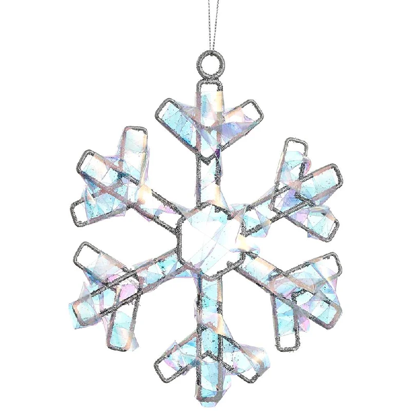 7" Snowflake Ornament (Clear / Iridescent)