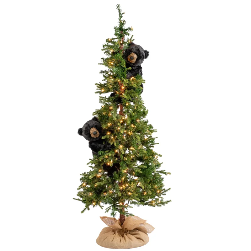 72" Evergreen Black Bear Frolic Christmas Decor