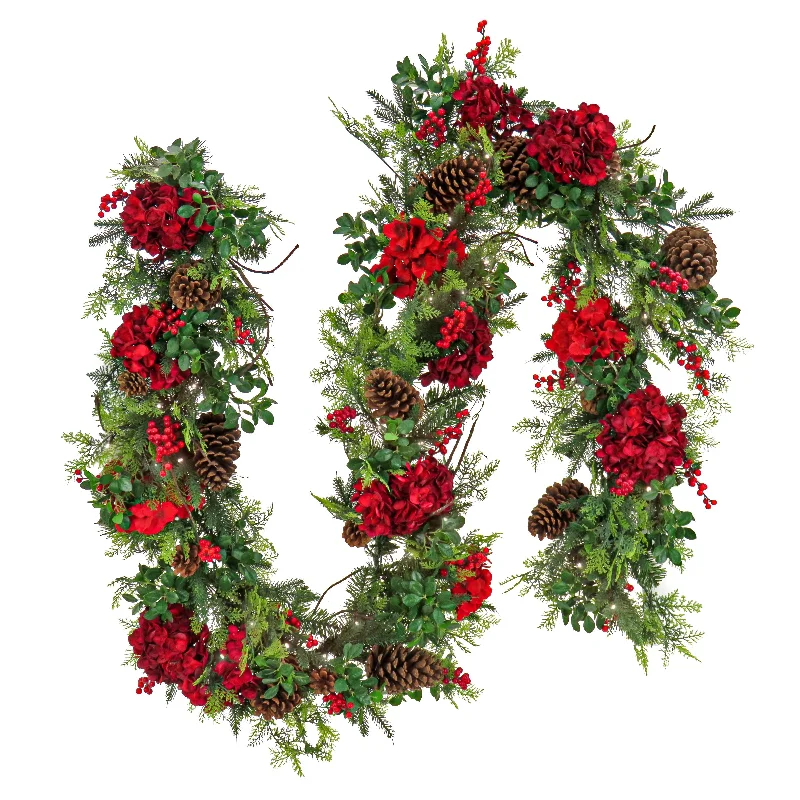 9 ft. Pre-Lit Vienna Waltz Decorated Garland with LED Lights