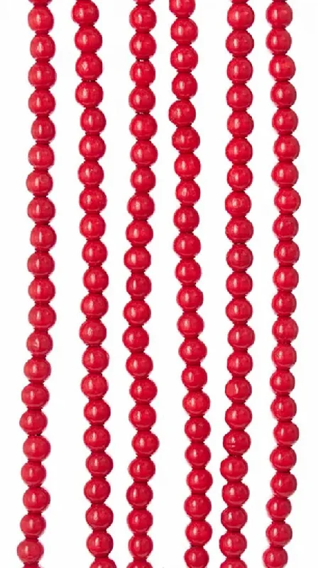 9' Wooden Red Beaded Garland