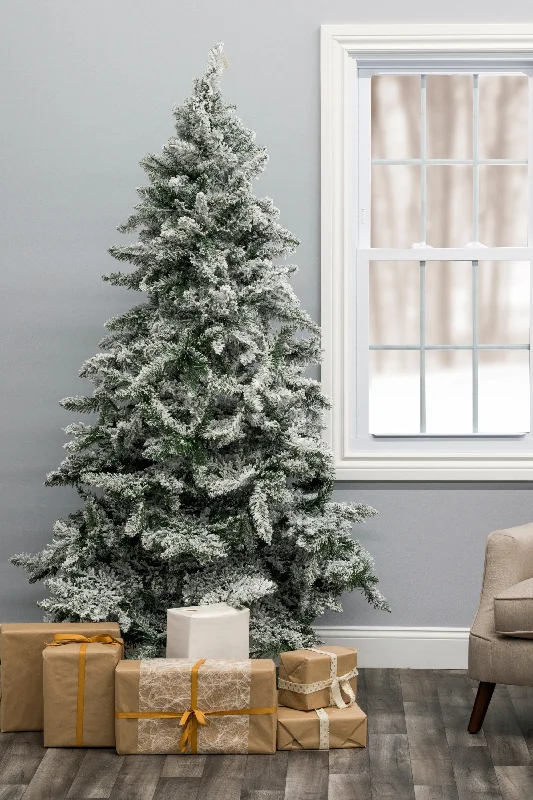 Alpine Spruce Snow Flocked Christmas Tree