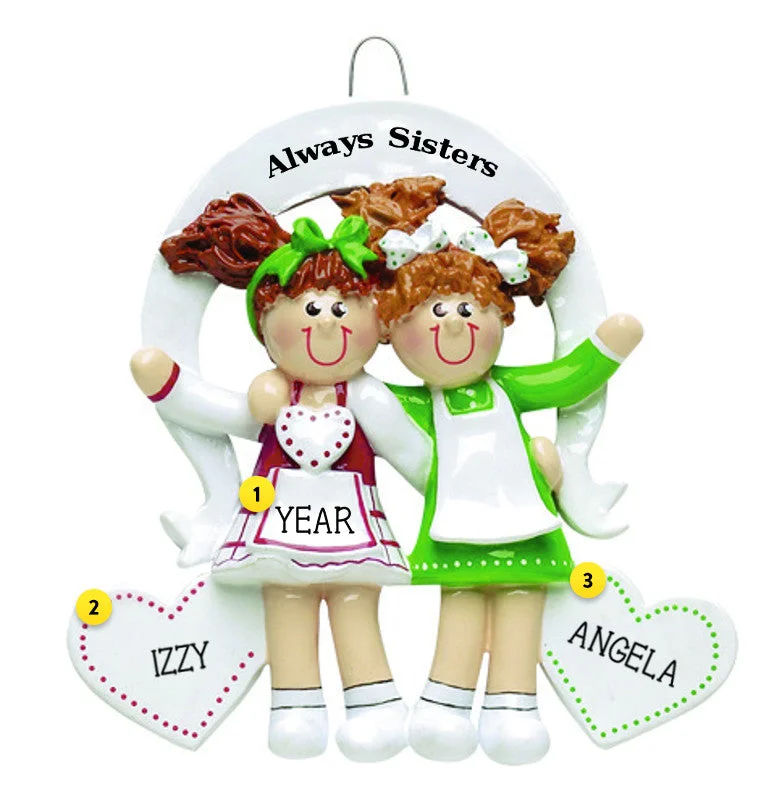 Personalized Always Sisters Ornament-Two Sisters