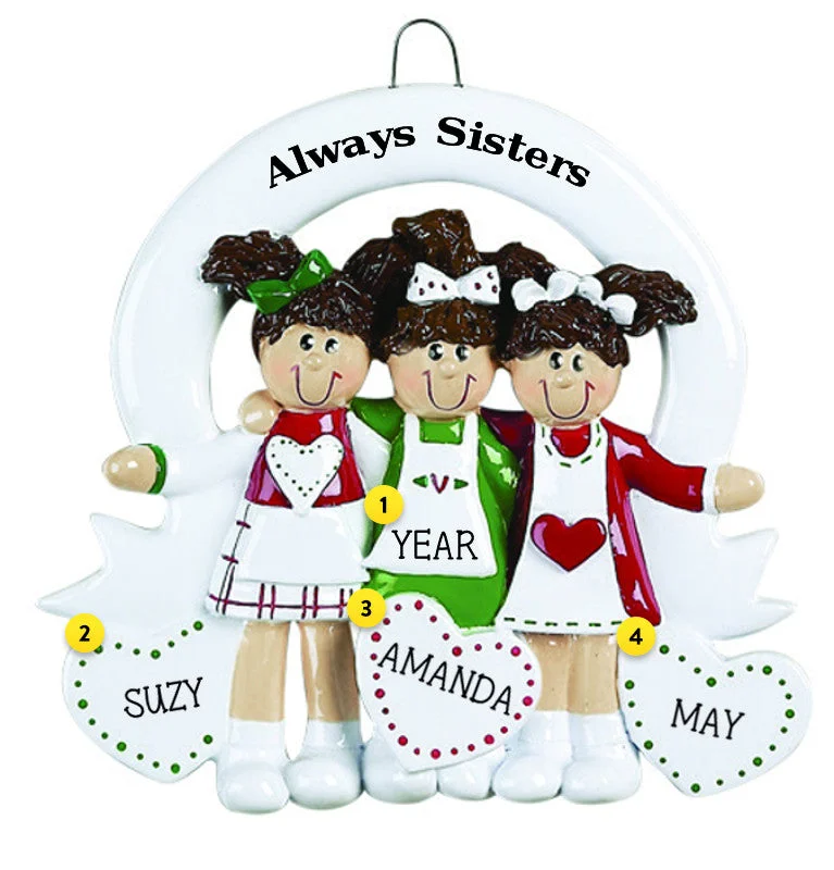 Personalized Always Sisters Ornament-Three Sisters