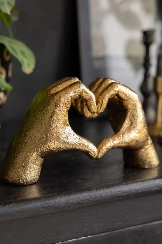 Antique Gold Heart Hands Ornament