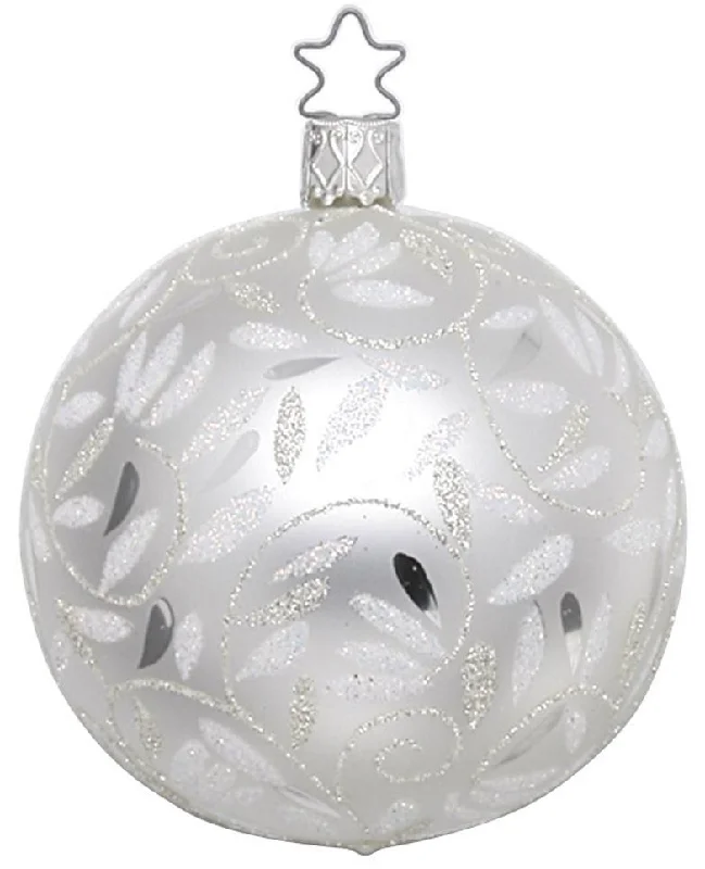 Delights Ball, white matte, 8cm by Inge Glas of Germany