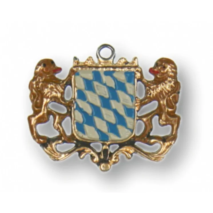 Bavarian Coat of Arms, Painted on One Side Pewter Ornament by Kuehn Pewter