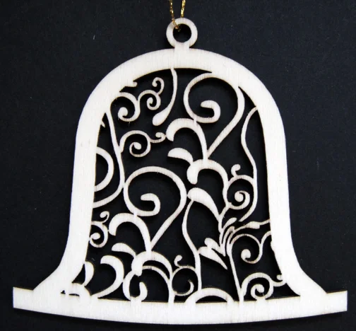 Bell with Swirls Wood Ornament by Wandera GmbH