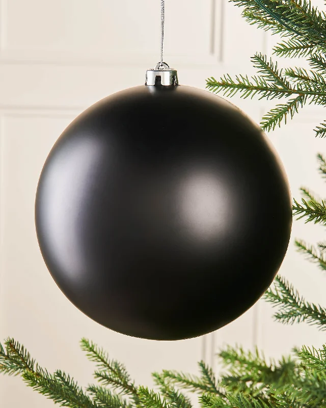 Black Large Matt Shatterproof Bauble, 20 cm