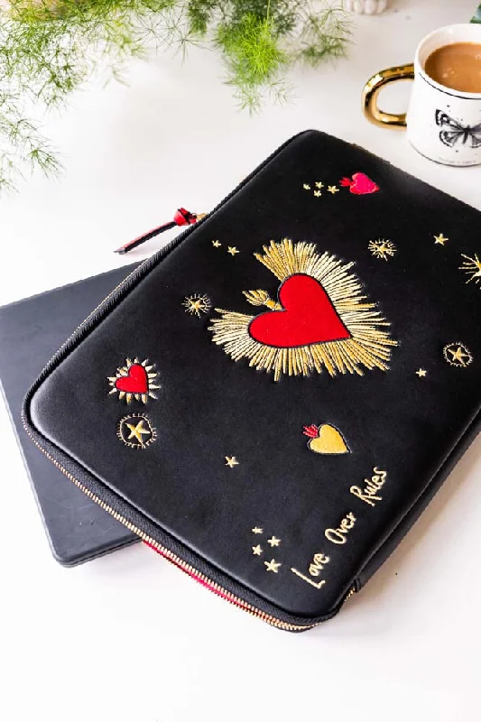 Black Milagro Heart Laptop Case