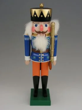 Blue King with Orange Pants and Staff Nutcracker by Werkstatte Volker Fuchtner