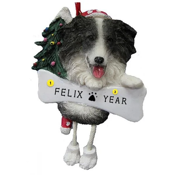 Personalized Border Collie Dog Ornament