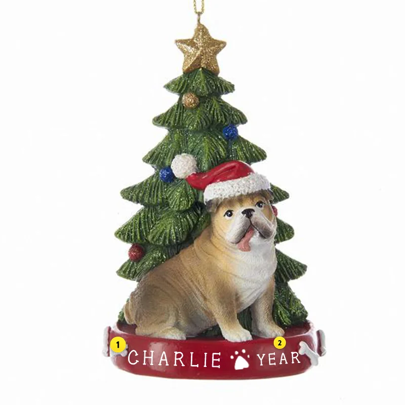 Personalized Bulldog Dog Ornament