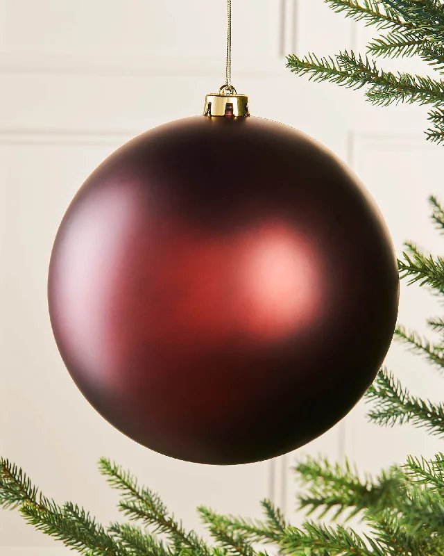 Burgundy Large Matt Shatterproof Bauble, 20 cm