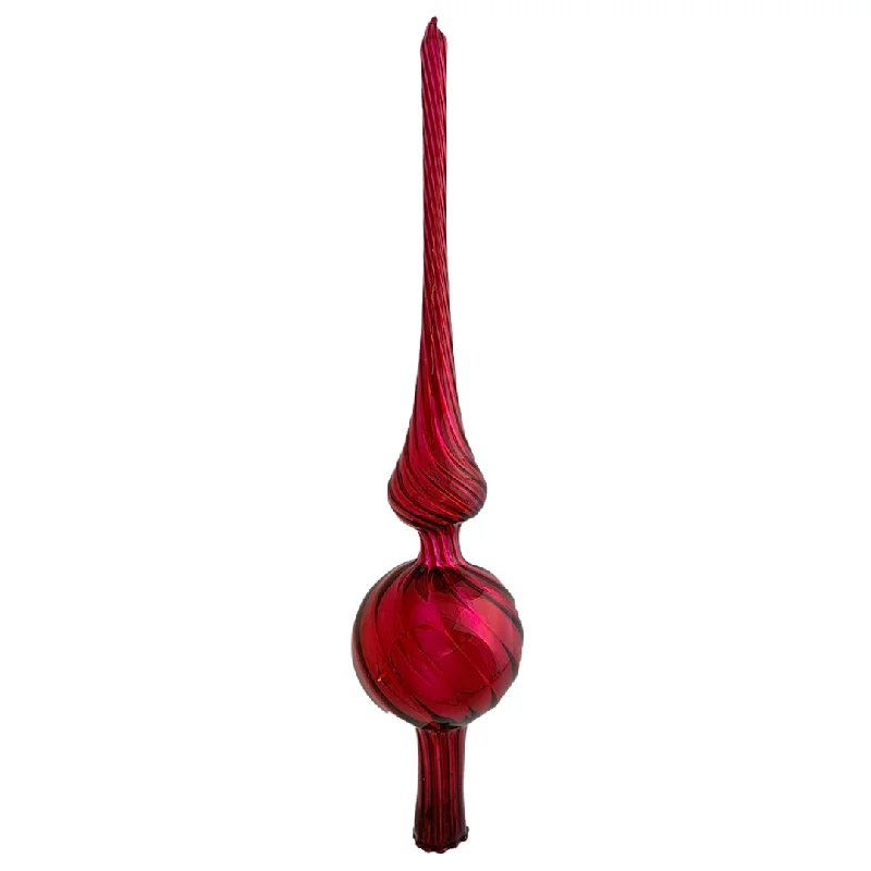 Burgundy Shiny Mercury Glass tree topper