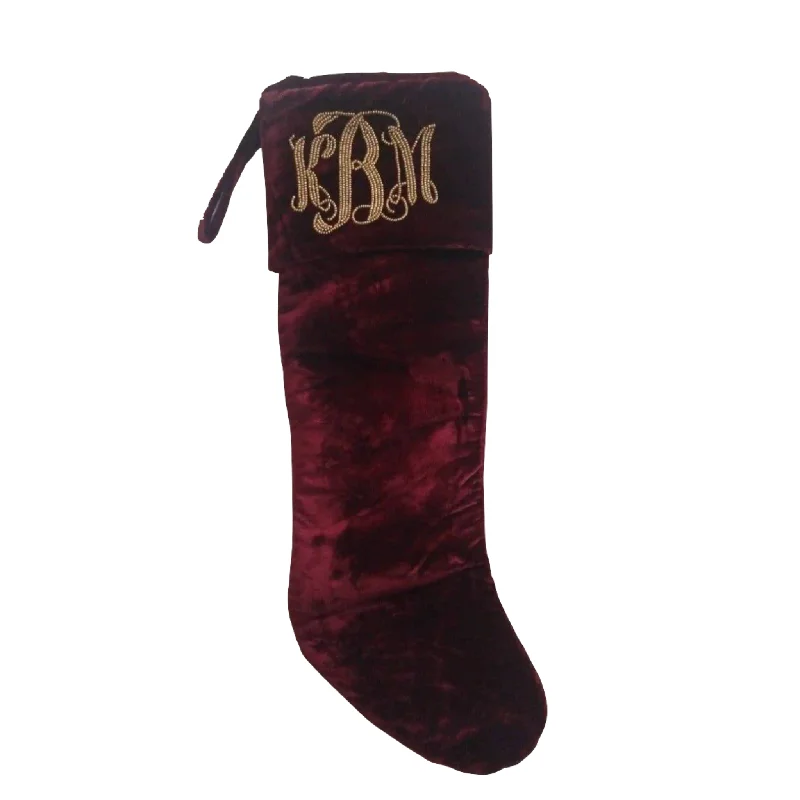 Burgundy Velvet Personalized Stocking