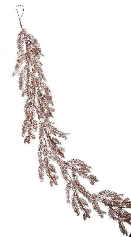 Champagne Glitter Fir Garland 163cm