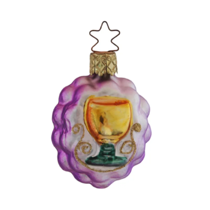 Cheers, Grapes and Goblet Ornament by Inge Glas of Germany